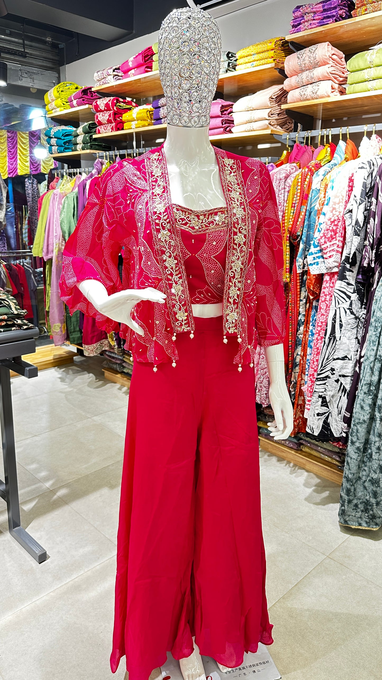 Premium  Designer Hot Pink Indo- Western Dress